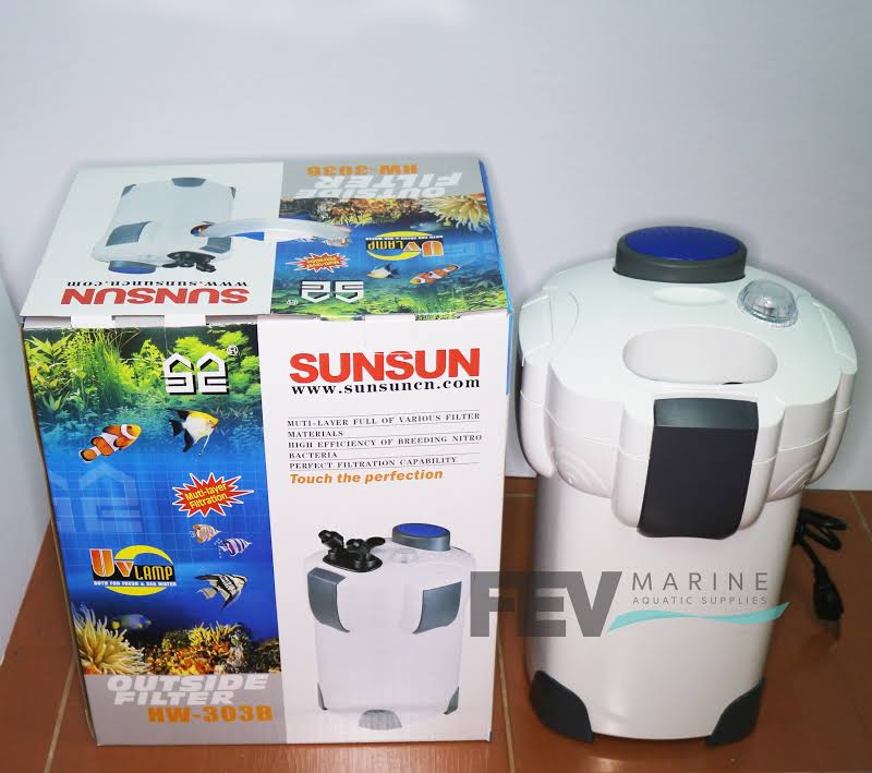 SUNSUN HW303B 4-STAGE AQUARIUM EXTERNAL CANISTER FILTER w/9W UV STERILIZER  370G